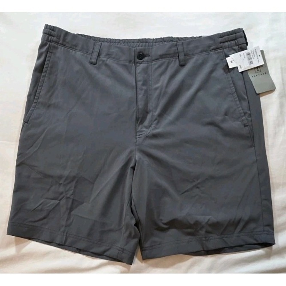 NWT PGA TOUR Men's Golf Shorts Size 38 Gray Performance Stretch UPF 50 9" Inseam
